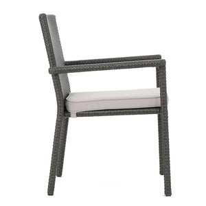 English Elm Christopher Knight Home® - SAN Rattan Dining Chair with Cushion – Weather-Resistant Wicker, Stackable, No-Assembly, Modern Patio Seating Grey 60303.00C