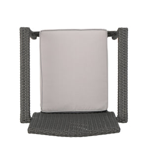 English Elm Christopher Knight Home® - SAN Rattan Dining Chair with Cushion – Weather-Resistant Wicker, Stackable, No-Assembly, Modern Patio Seating Grey 60303.00C