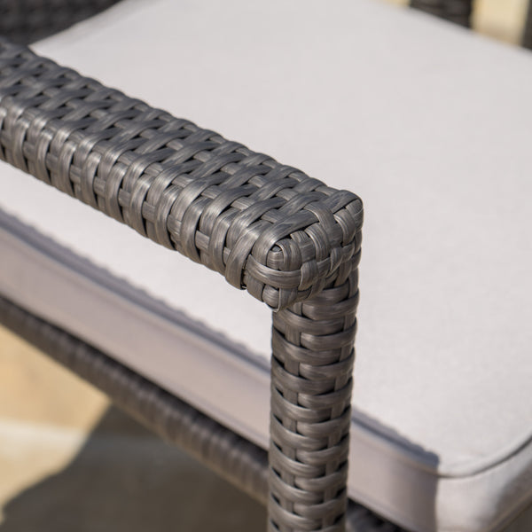 English Elm Christopher Knight Home® - 60303.00C(2Pcs) - Modern Grey Pe Rattan Dining Chairs, Weather-Resistant, Stackable & Stylish Seating N762P603032E