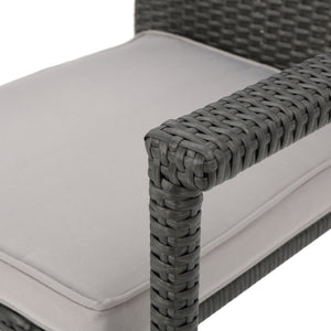 English Elm Christopher Knight Home® - SAN Rattan Dining Chair with Cushion – Weather-Resistant Wicker, Stackable, No-Assembly, Modern Patio Seating Grey 60303.00C