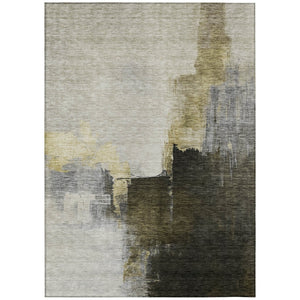 HomeRoots 9' Contemporary Washable Area Rug in Khaki, Light Green & Black - Durable, Stylish for Indoors & Outdoors 603033