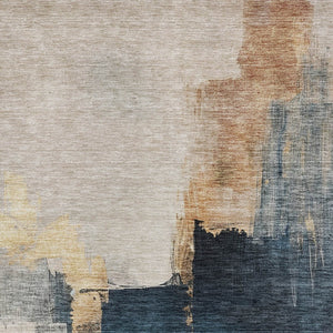 Homeroots 3' Khaki Light Green And Black Abstract Washable Area Rug For Indoor And Outdoor Spaces 10' X 14' Polyester 603040