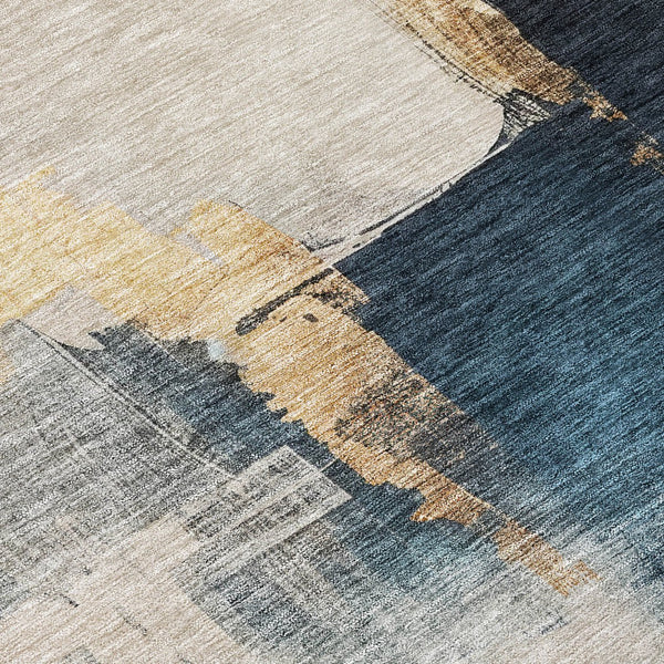 Homeroots 3' Khaki Light Green And Black Abstract Washable Area Rug For Indoor And Outdoor Spaces 10' X 14' Polyester 603040