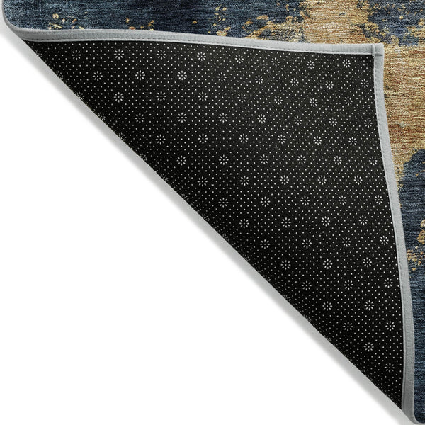 Homeroots 3' Washable Abstract Indoor Outdoor Area Rug In Brown, Light Gray & Black – Stylish & Durable Design 8' X 10' Polyester 603050