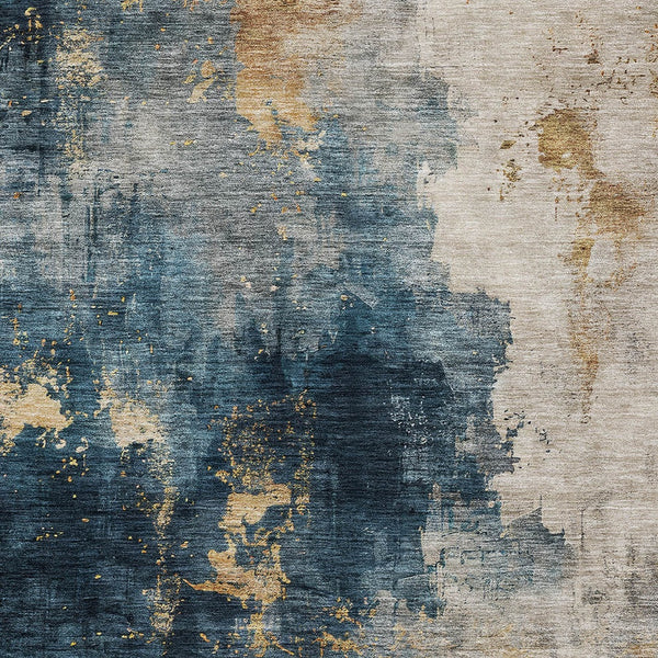 Homeroots 3' Washable Abstract Indoor Outdoor Area Rug In Brown, Light Gray & Black – Stylish & Durable Design 9' X 12' Polyester 603051