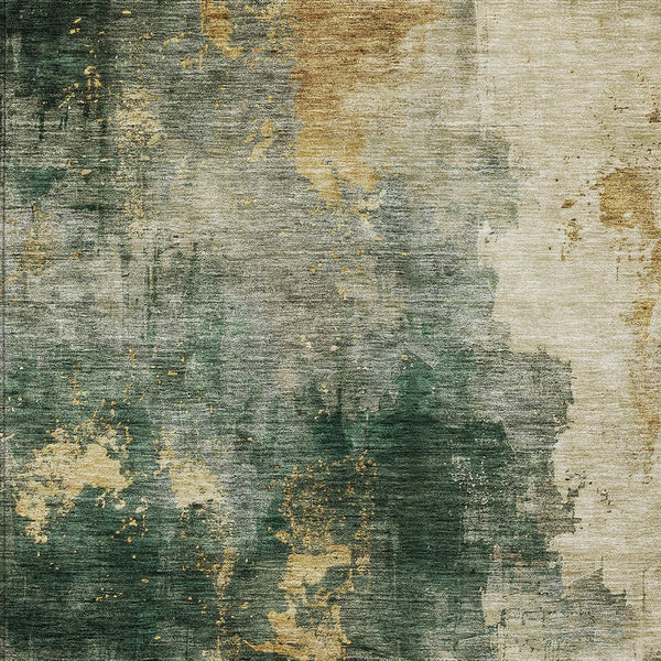 Homeroots 3' Washable Abstract Indoor Outdoor Area Rug In Brown, Light Gray & Black – Stylish & Durable Design 3' X 5' Polyester 603053