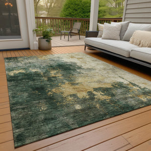 Homeroots 3' Washable Abstract Indoor Outdoor Area Rug In Brown, Light Gray & Black – Stylish & Durable Design 5' X 8' Polyester 603054