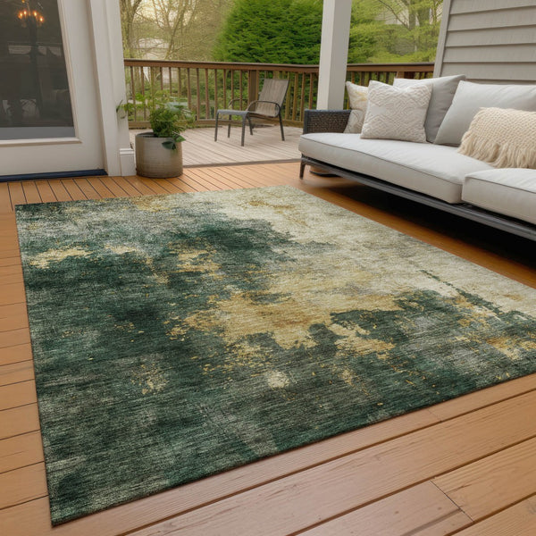 Homeroots 3' Washable Abstract Indoor Outdoor Area Rug In Brown, Light Gray & Black – Stylish & Durable Design 5' X 8' Polyester 603054