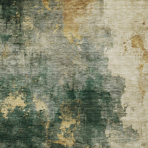 Homeroots 3' Washable Abstract Indoor Outdoor Area Rug In Brown, Light Gray & Black – Stylish & Durable Design 8' X 10' Polyester 603056