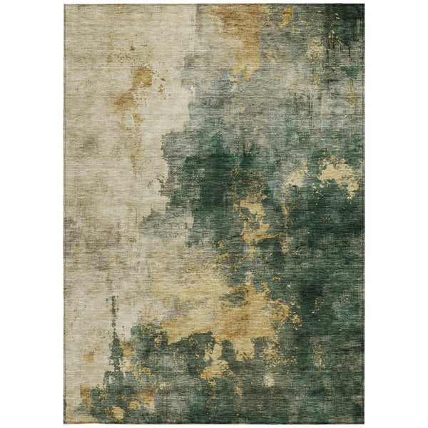 Homeroots 3' Washable Abstract Indoor Outdoor Area Rug In Brown, Light Gray & Black – Stylish & Durable Design 9' X 12' Polyester 603057