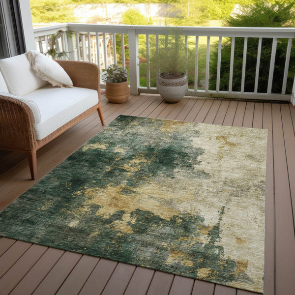 Homeroots 3' Washable Abstract Indoor Outdoor Area Rug In Brown, Light Gray & Black – Stylish & Durable Design 9' X 12' Polyester 603057