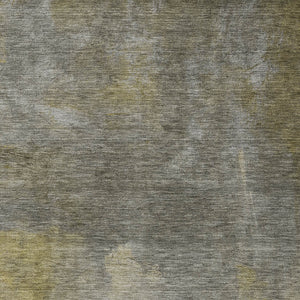 Homeroots 3' Transform Your Space With A Stunning Artichoke Green Gray And Gold Abstract Washable Rug 5' X 8' Polyester 603066