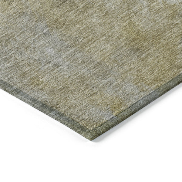 Homeroots 3' Transform Your Space With A Stunning Artichoke Green Gray And Gold Abstract Washable Rug 8' Round Polyester 603067