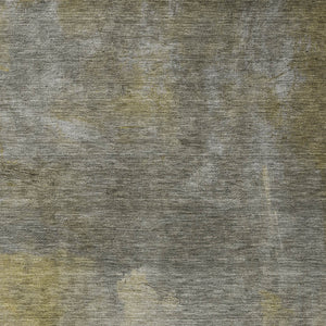 Homeroots 3' Transform Your Space With A Stunning Artichoke Green Gray And Gold Abstract Washable Rug 8' X 10' Polyester 603068