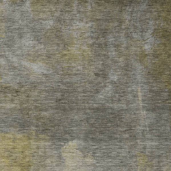 Homeroots 3' Transform Your Space With A Stunning Artichoke Green Gray And Gold Abstract Washable Rug 8' X 10' Polyester 603068
