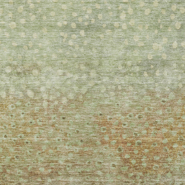 Homeroots 3' Stylish Artichoke Green Abstract Washable Area Rug For Indoor And Outdoor Spaces, Durable Design 3' X 5' Polyester 603071