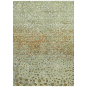 Homeroots 3' Stylish Artichoke Green Abstract Washable Area Rug For Indoor And Outdoor Spaces, Durable Design 5' X 8' Polyester 603072