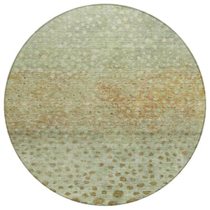 HomeRoots 5' Abstract Artichoke Green Indoor Outdoor Area Rug - Durable, Washable, Modern Design for All Spaces 8' Round 603073
