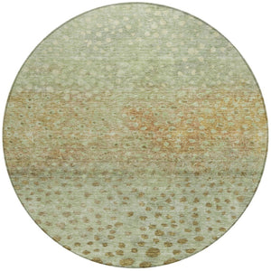 Homeroots 3' Stylish Artichoke Green Abstract Washable Area Rug For Indoor And Outdoor Spaces, Durable Design 8' Round Polyester 603073