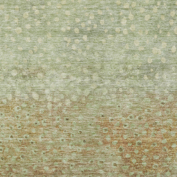 Homeroots 3' Stylish Artichoke Green Abstract Washable Area Rug For Indoor And Outdoor Spaces, Durable Design 8' X 10' Polyester 603074