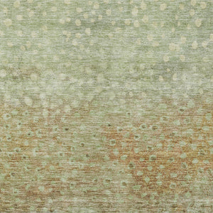 Homeroots 3' Stylish Artichoke Green Abstract Washable Area Rug For Indoor And Outdoor Spaces, Durable Design 9' X 12' Polyester 603075