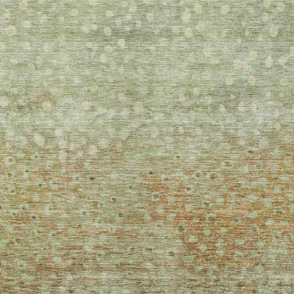 Homeroots 3' Stylish Artichoke Green Abstract Washable Area Rug For Indoor And Outdoor Spaces, Durable Design 9' X 12' Polyester 603075