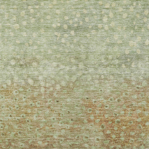 Homeroots 3' Stylish Artichoke Green Abstract Washable Area Rug For Indoor And Outdoor Spaces, Durable Design 10' X 14' Polyester 603076