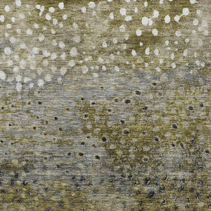 Homeroots 3' Stylish Artichoke Green Abstract Washable Area Rug For Indoor And Outdoor Spaces, Durable Design 3' X 5' Polyester 603077