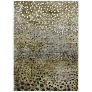 Homeroots 3' Stylish Artichoke Green Abstract Washable Area Rug For Indoor And Outdoor Spaces, Durable Design 5' X 8' Polyester 603078