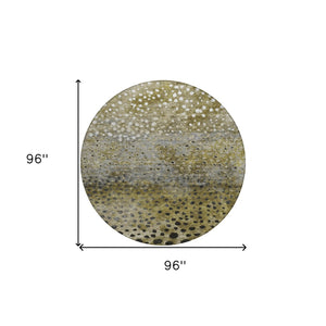 Homeroots 3' Stylish Artichoke Green Abstract Washable Area Rug For Indoor And Outdoor Spaces, Durable Design 8' Round Polyester 603079