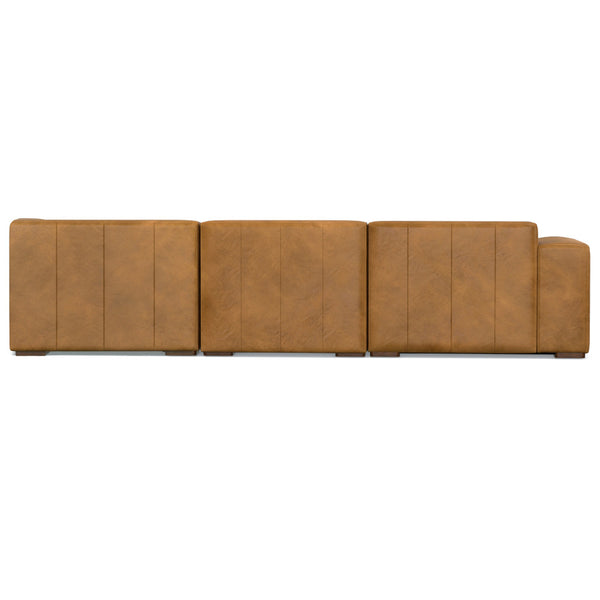English Elm Rex Handcrafted Right Sectional Sofa with Ottoman — Eco-Friendly Performance Fabric, Durable Comfort Brown B136P199271