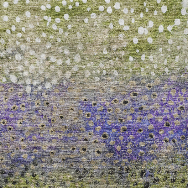 Homeroots 3' Stylish Artichoke Green Abstract Washable Area Rug For Indoor And Outdoor Spaces, Durable Design 3' X 5' Polyester 603089