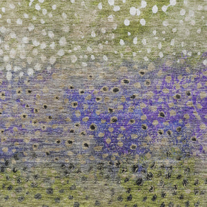 Homeroots 3' Stylish Artichoke Green Abstract Washable Area Rug For Indoor And Outdoor Spaces, Durable Design 8' X 10' Polyester 603092