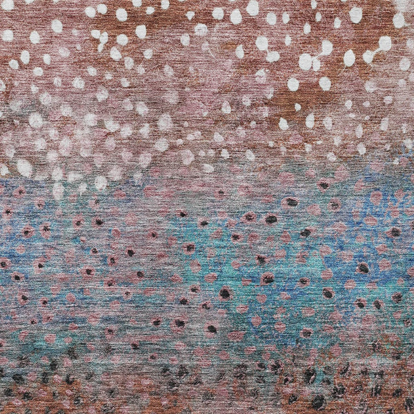 Homeroots 3' Stylish Artichoke Green Abstract Washable Area Rug For Indoor And Outdoor Spaces, Durable Design 3' X 5' Polyester 603095