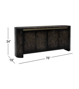 Basset Mirror Langford Server - Modern Solid Wood Design With Elegant Olive-ash Burl, Adjustable Shelves & Style Black Rubberwood,Mdf,Mappa Veneer 6031-dr-576