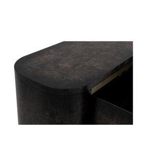 Basset Mirror Langford Server - Modern Solid Wood Design With Elegant Olive-ash Burl, Adjustable Shelves & Style Black Rubberwood,Mdf,Mappa Veneer 6031-dr-576