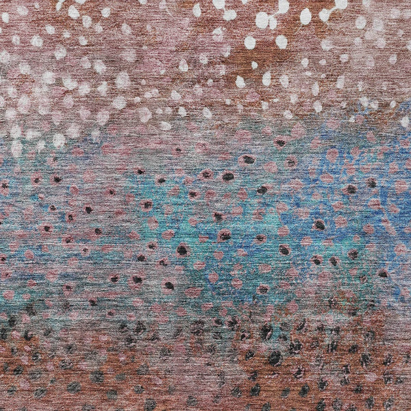 Homeroots 3' Stylish Artichoke Green Abstract Washable Area Rug For Indoor And Outdoor Spaces, Durable Design 10' X 14' Polyester 603100