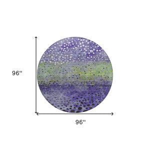 Homeroots 3' Stylish Artichoke Green Abstract Washable Area Rug For Indoor And Outdoor Spaces, Durable Design 8' Round Polyester 603103