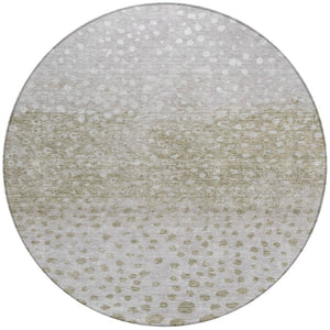 Homeroots 3' Stylish Artichoke Green Abstract Washable Area Rug For Indoor And Outdoor Spaces, Durable Design 8' Round Polyester 603109