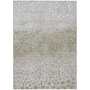 HomeRoots 5' Abstract Taupe Green and Ivory Washable Area Rug for Indoor and Outdoor Use - Durable Style 8' X 10' 603110