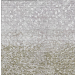 Homeroots 3' Stylish Artichoke Green Abstract Washable Area Rug For Indoor And Outdoor Spaces, Durable Design 9' X 12' Polyester 603111