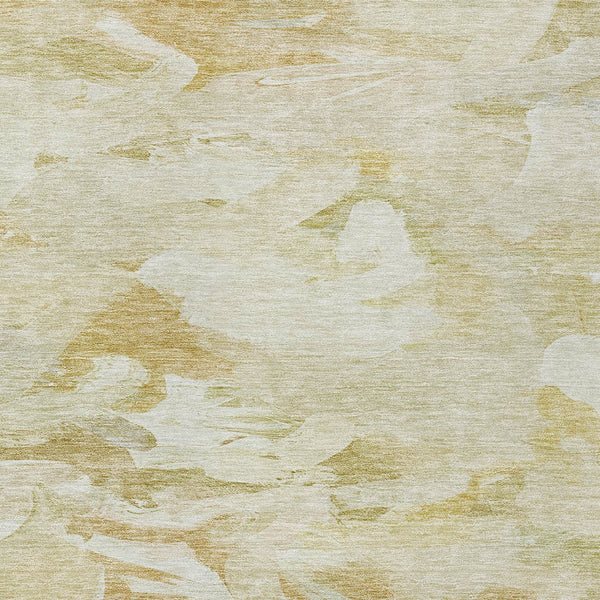 Homeroots 3' Beige Green Brown Abstract Washable Area Rug - Perfect For Indoor And Outdoor Spaces, Durable Design 3' X 5' Polyester 603113