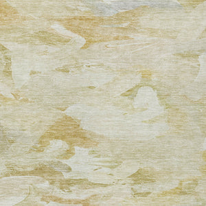 Homeroots 3' Beige Green Brown Abstract Washable Area Rug - Perfect For Indoor And Outdoor Spaces, Durable Design 5' X 8' Polyester 603114