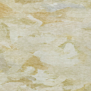 Homeroots 3' Beige Green Brown Abstract Washable Area Rug - Perfect For Indoor And Outdoor Spaces, Durable Design 10' X 14' Polyester 603118