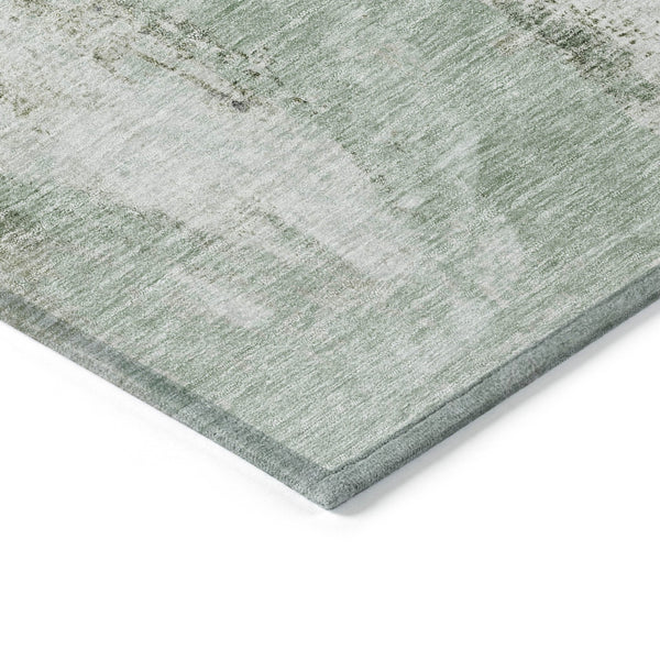 Homeroots 3' Stylish Mint Green And Gray Abstract Washable Area Rug For Indoor And Outdoor Spaces 8' X 10' Polyester 603146