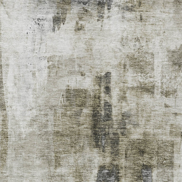 Homeroots 3' Stylish Mint Green And Gray Abstract Washable Area Rug For Indoor And Outdoor Spaces 3' X 5' Polyester 603149