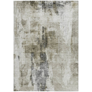 Homeroots 3' Stylish Mint Green And Gray Abstract Washable Area Rug For Indoor And Outdoor Spaces 5' X 8' Polyester 603150
