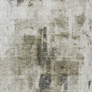 Homeroots 3' Stylish Mint Green And Gray Abstract Washable Area Rug For Indoor And Outdoor Spaces 9' X 12' Polyester 603153