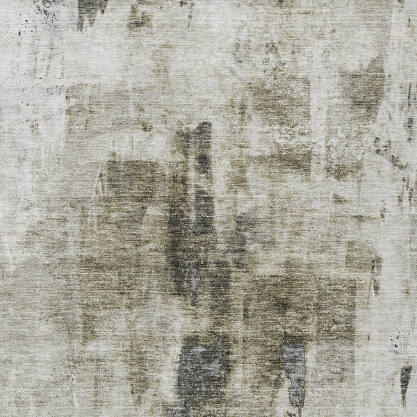 Homeroots 3' Stylish Mint Green And Gray Abstract Washable Area Rug For Indoor And Outdoor Spaces 9' X 12' Polyester 603153