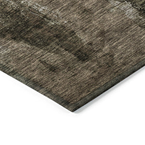 Homeroots 3' Stylish Brown Black And Beige Abstract Washable Area Rug For Indoor And Outdoor Spaces 3' X 5' Polyester 603155